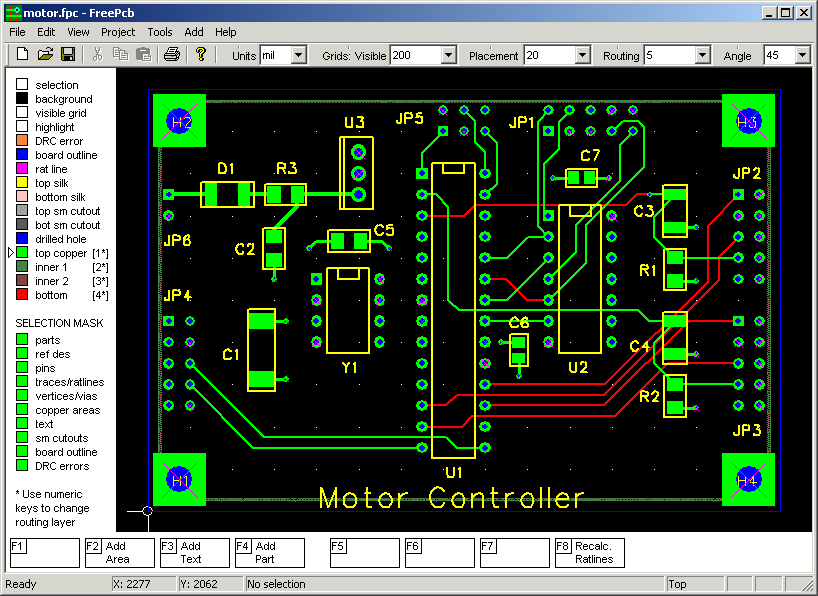 Free PCB design software interface for beginner PCB layout