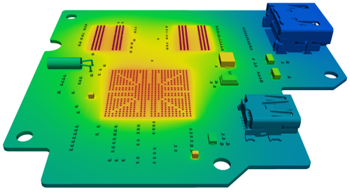 Thermal simulation of PCB heatsink performance