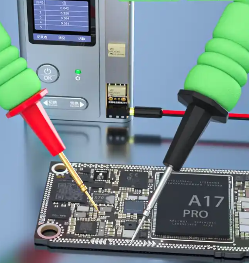 Testing weather station PCB with a multimeter
