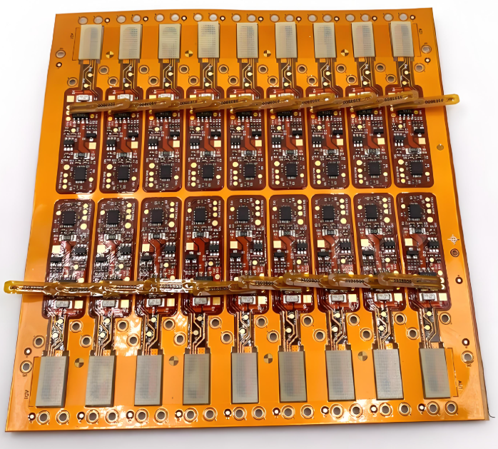 "Finished flexible PCB integrated into compact electronics."