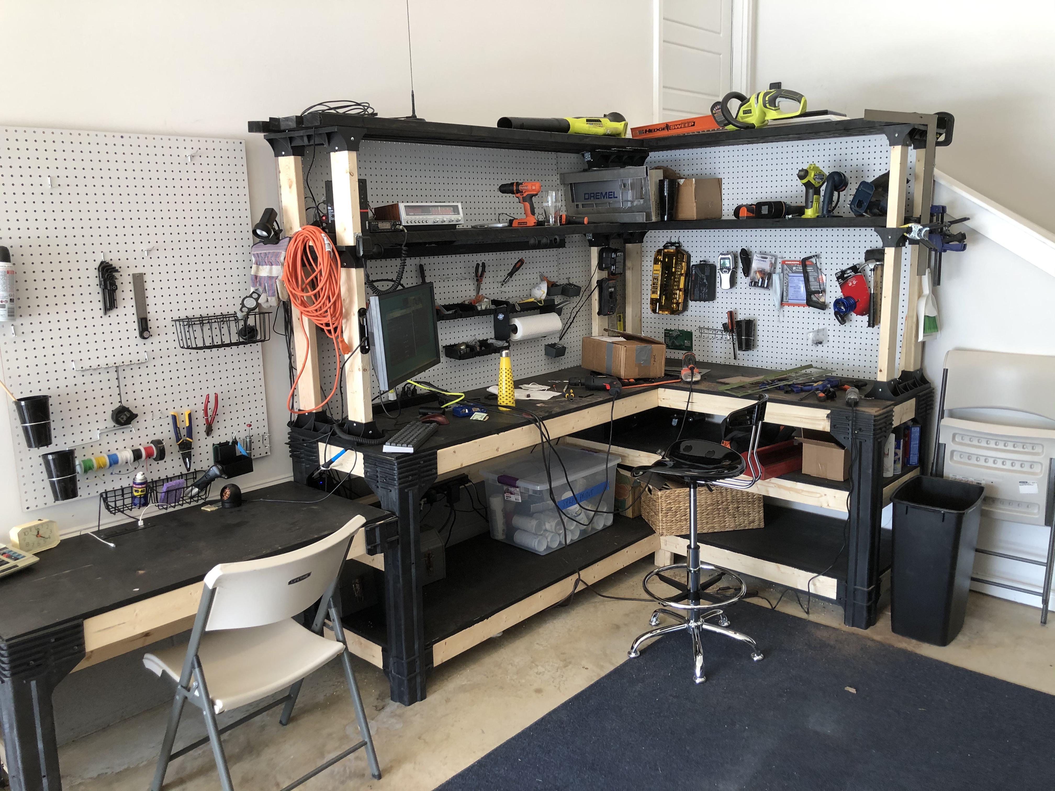 Workbench setup with essential tools for hand soldering SMD components