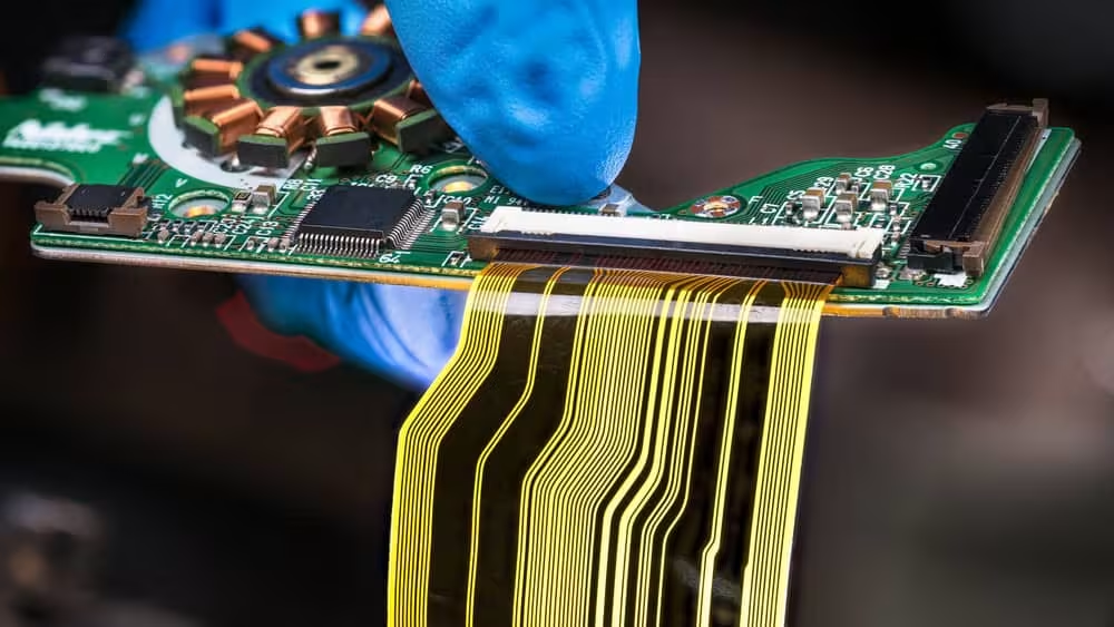 Flex PCB connectors in a high-speed electronic application