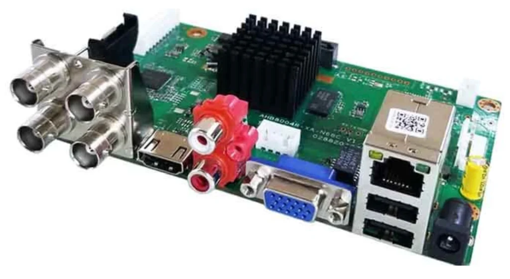 Completed security camera PCB design for schematic tutorial conclusion