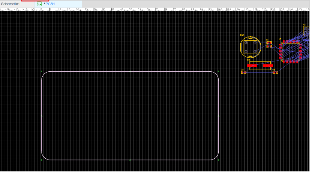 "Designing PCB form factor using easy PCB software."