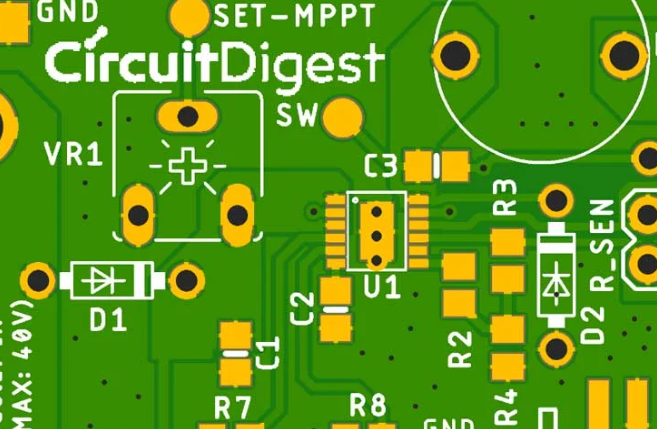 PCB layout with thermal vias for heat generation management