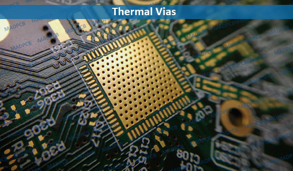 Thermal vias in HDI PCB for heat dissipation