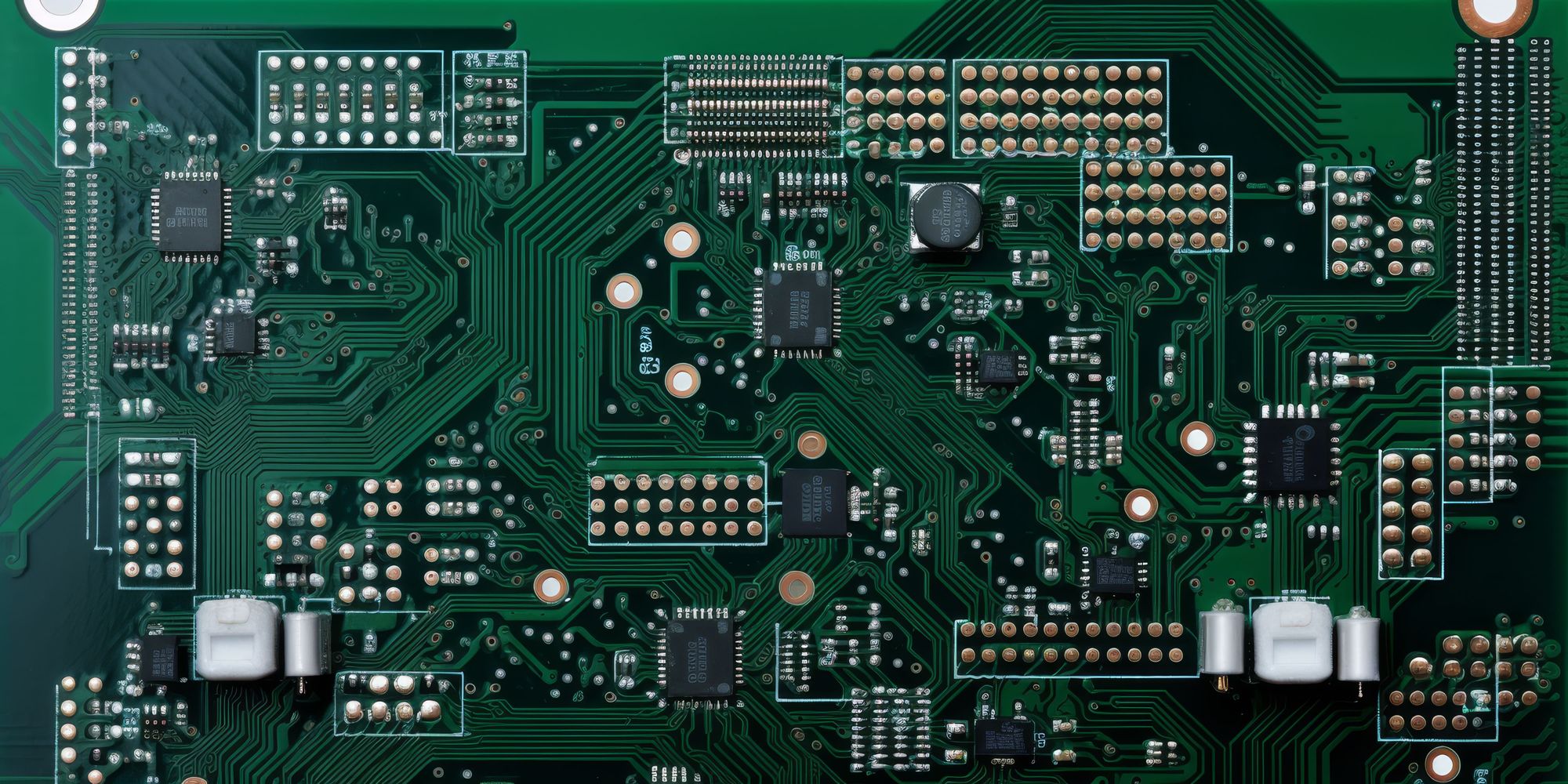 HDI PCB with green solder mask and surface finish applied