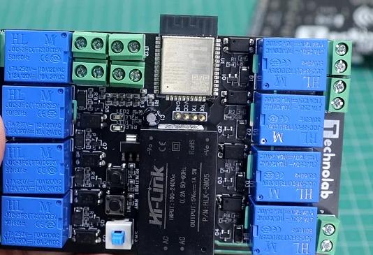 Custom PCB for smart home automation with labeled components