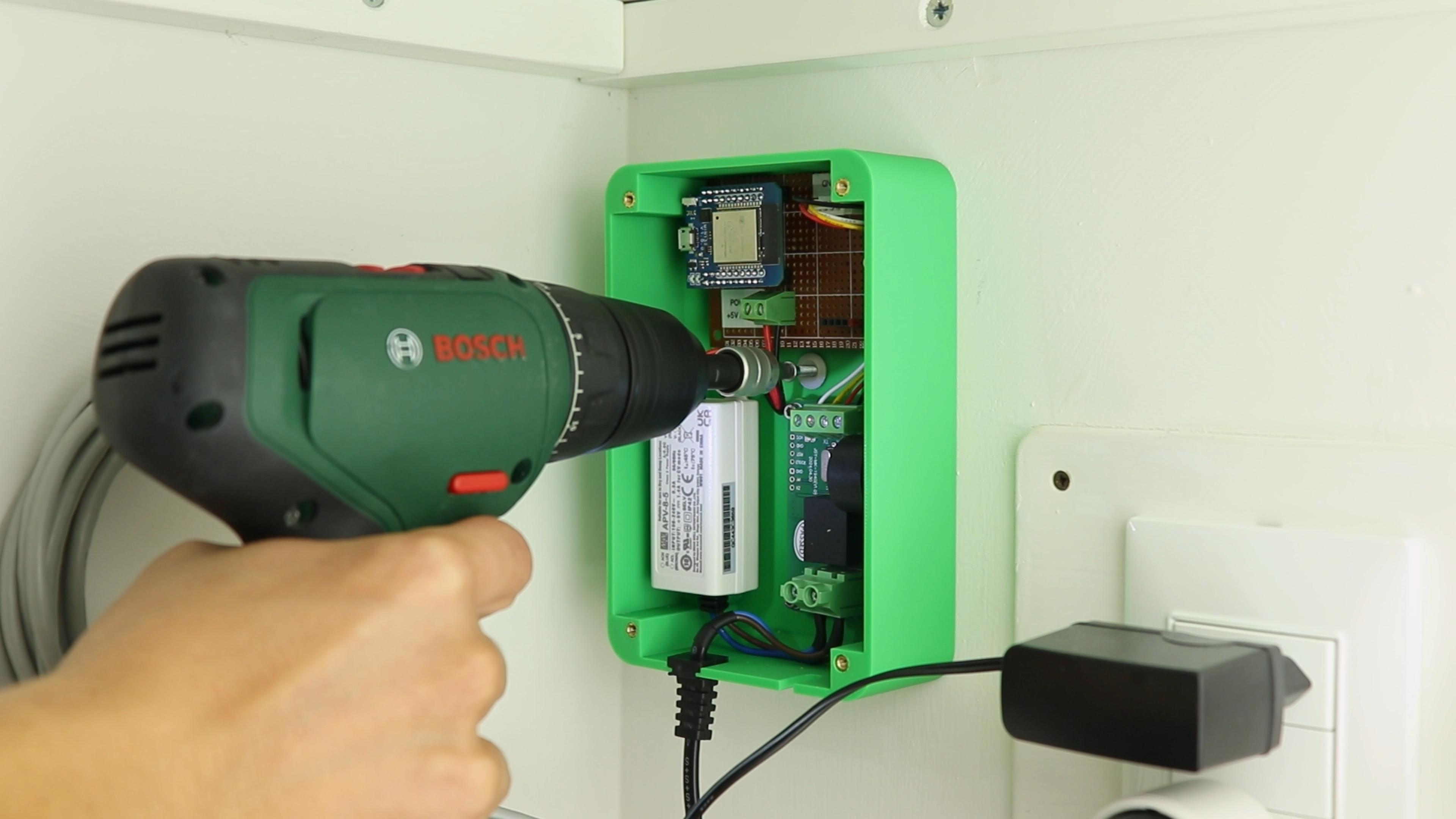 Installed DIY smart meter PCB for home energy monitoring