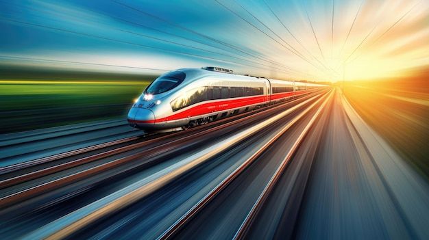 Train in motion illustrating harsh railway environment for PCB design
