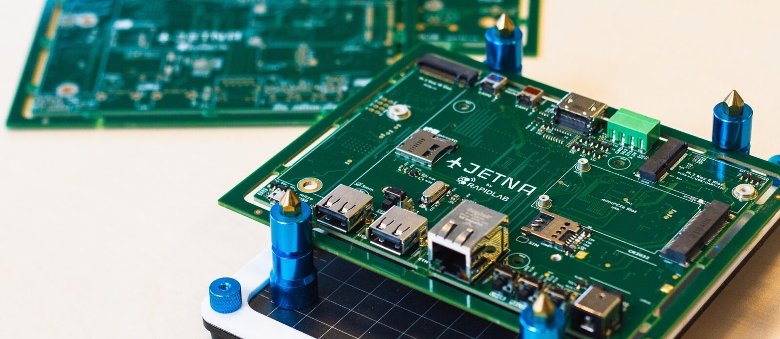 Completed DIY PCB with soldered components for a simple lab device.