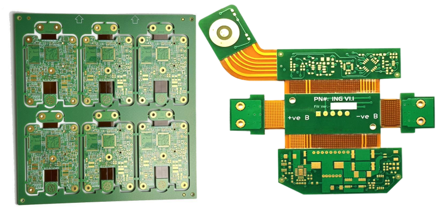 Comparison of traditional PCB and rigid-flex PCB in a compact home appliance.