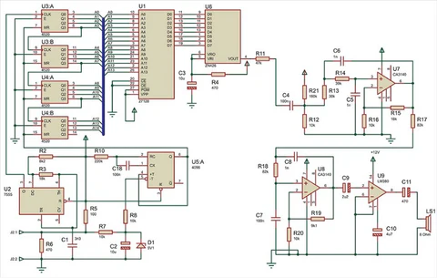 Recreated schematic diagram from reverse engineering an ECU PCB