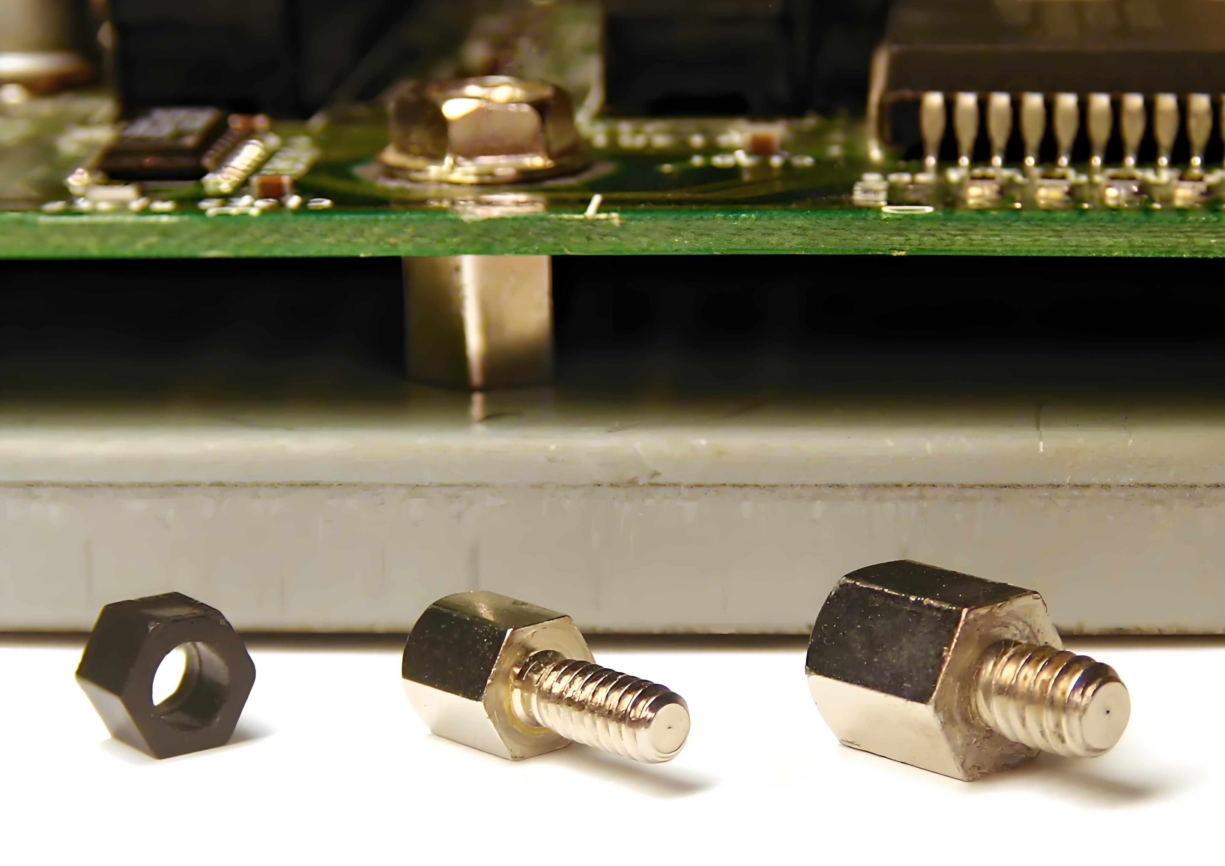 PCB mounted in enclosure using screws and standoffs for secure installation.
