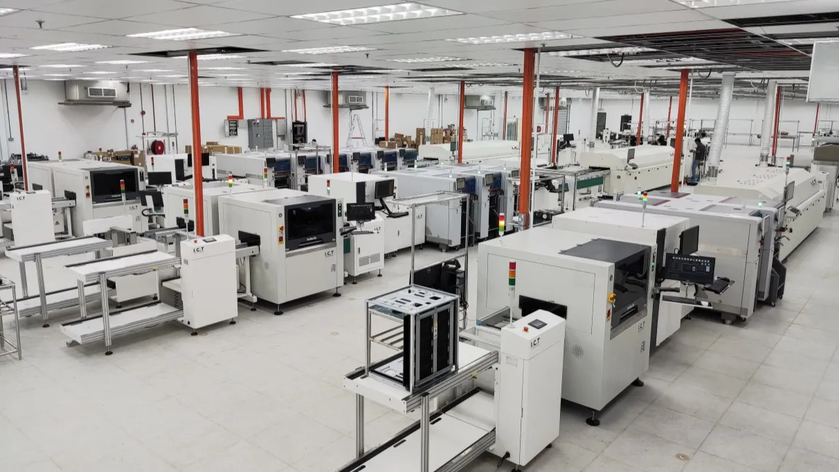 Automated SMT assembly line for automotive PCB manufacturing with inspection systems