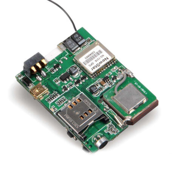 Navigation system PCB with key components for assembly.