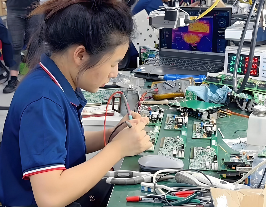 PCB repair tools and rework station setup for technicians