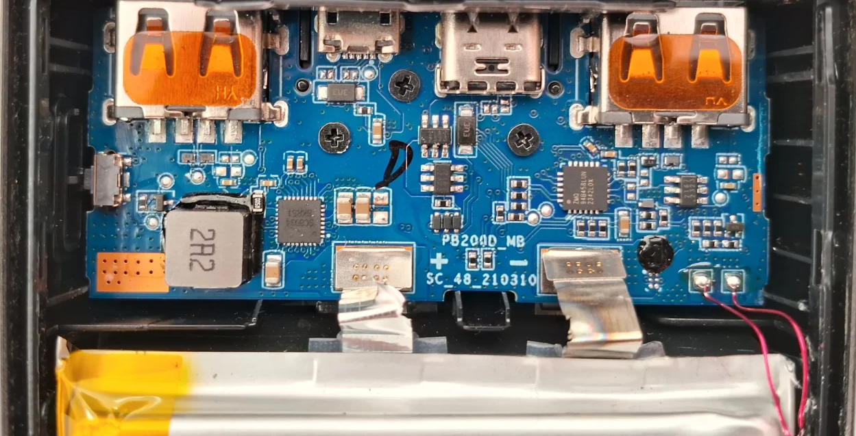 Consumer electronics devices with visible PCB for material selection.