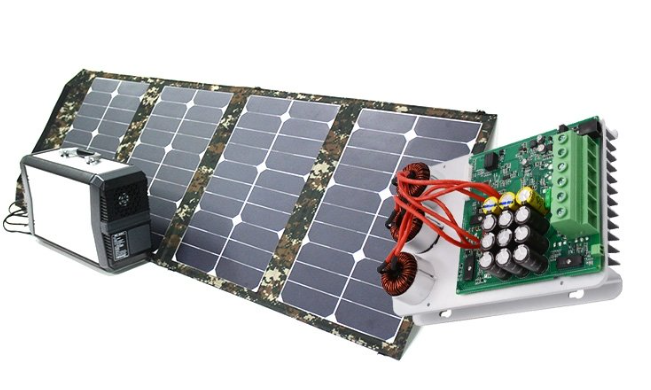 Solar panel with integrated PCB for energy control"