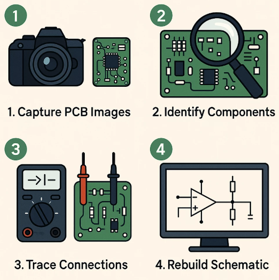 Reconstructed schematic of a digital signage PCB for reverse engineering study."