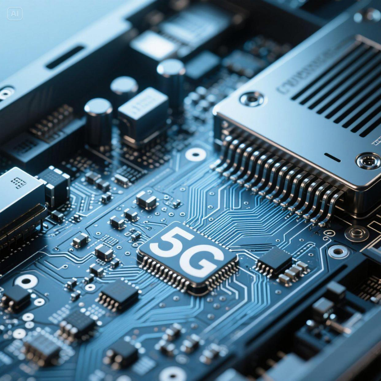 Telecommunication base station hardware showcasing PCB integration for 5G networks