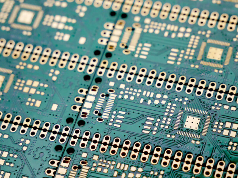 Ceramic PCB panel with breakaway tabs and V-grooves for depanelization