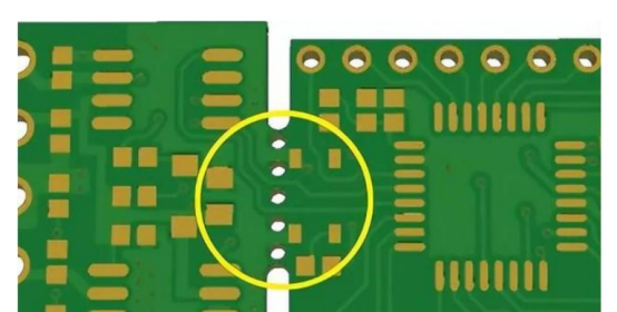 Teflon PCB with mouse bite perforations for clean depanelization