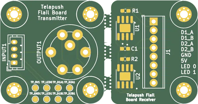 Close-up of mouse bites PCB design for clean separation