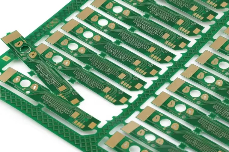 PCB panel with breakaway tabs ready for depaneling.