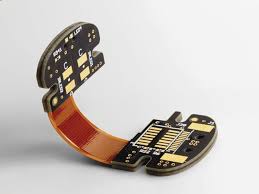 Flexible PCB in a wearable device showcasing bending capability.