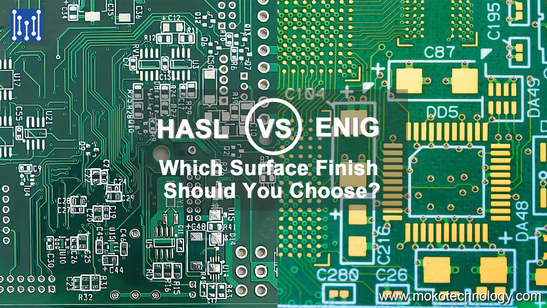 Comparison of ENIG and HASL surface finishes on PCBs for drone applications.