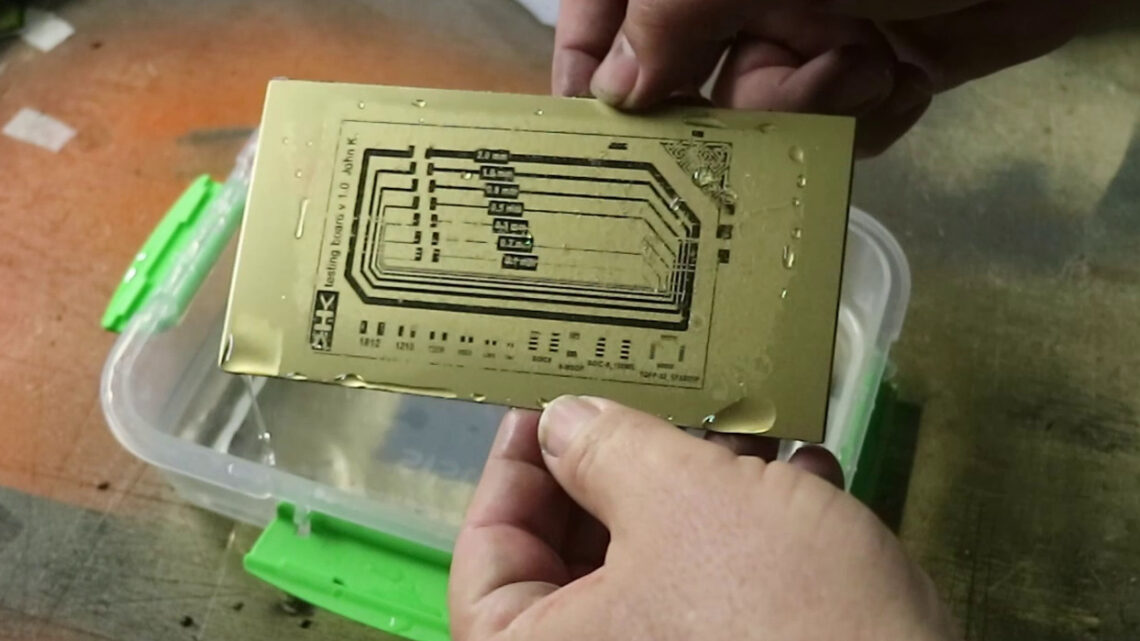 DIY etching setup for FR-4 PCB prototyping at home