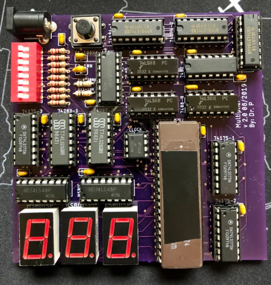 PCB layout for a hobbyist PCB showing component placement and trace routing
