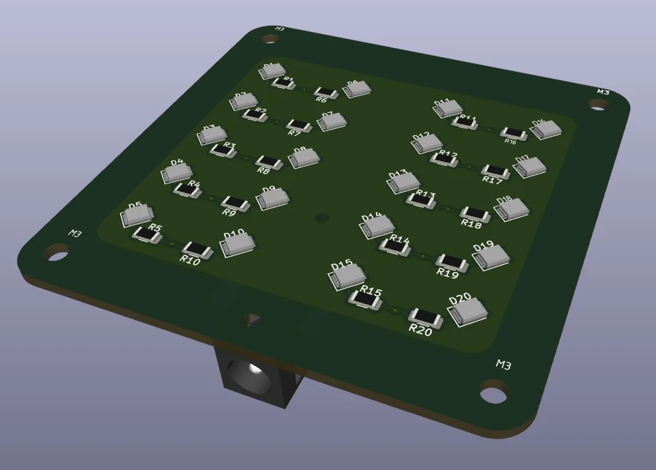 SMD LED array on PCB displaying individual components and design flexibility