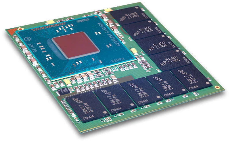 System-in-Package module showcasing advanced SMD components for compact electronics