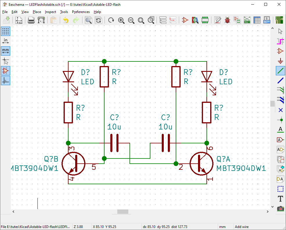 KiCad interface for easy PCB design software