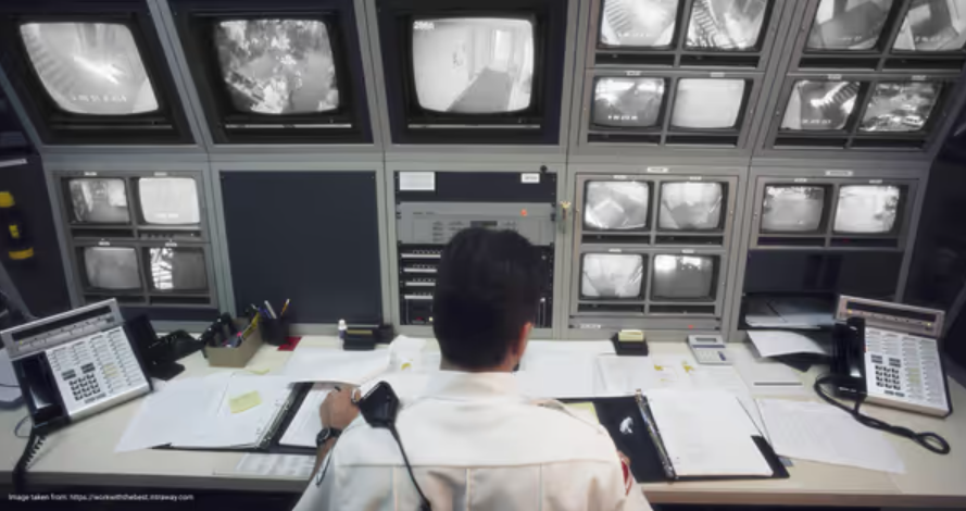 Early CCTV system from the 1940s with basic electronics