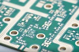 "Close-up of PCB surface finish for MRI machine electronics."