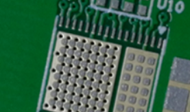 Solder paste on micro SMD pads after stencil fine tuning.