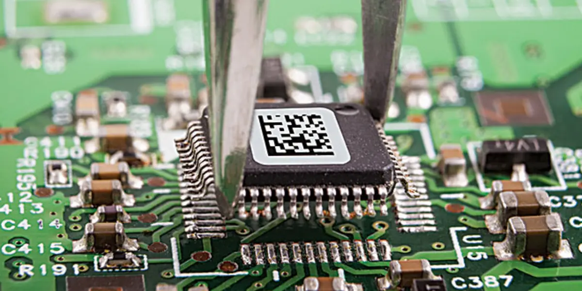 PCB with barcode for component traceability in supply chain