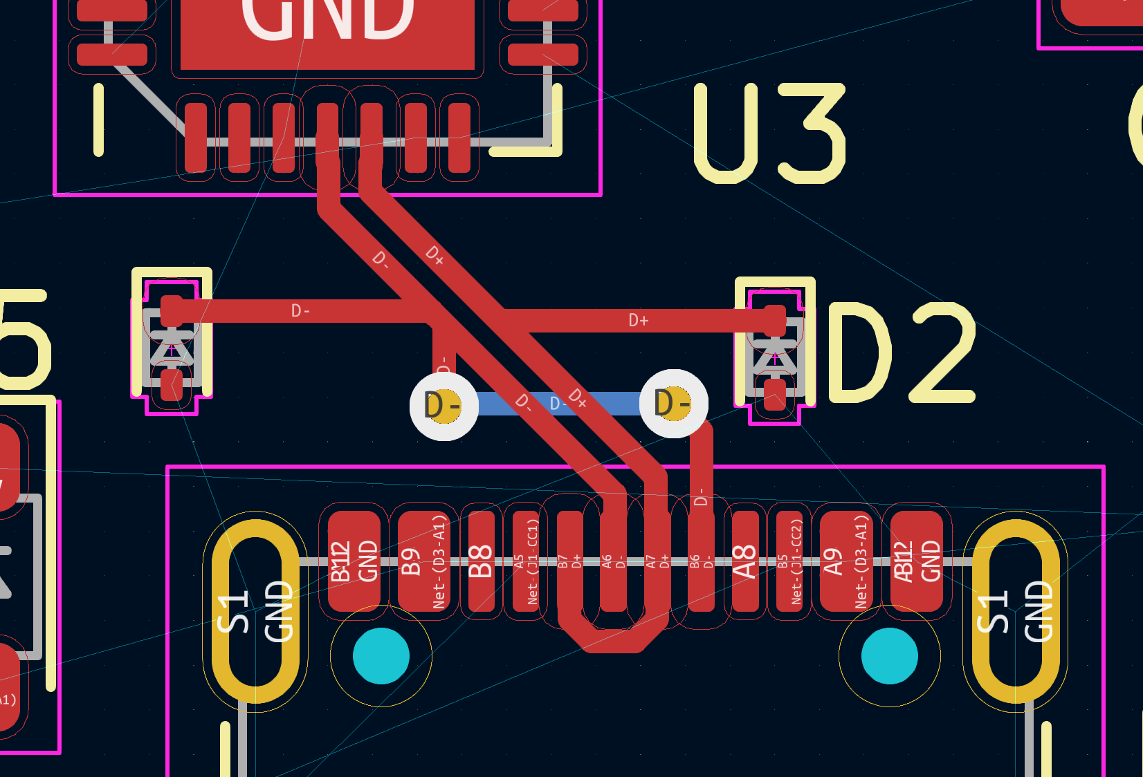 USB differential pair routing with impedance control measurements
