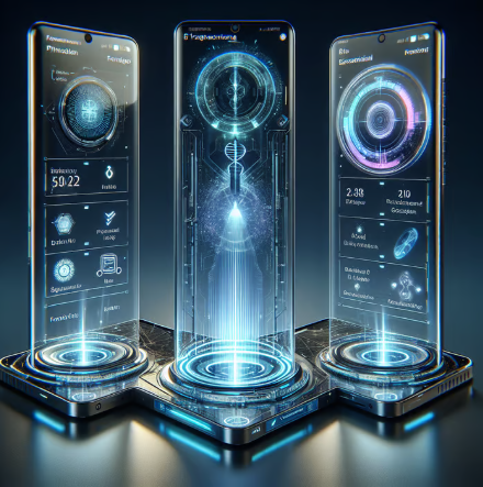 Futuristic mobile phone design with advanced PCB technology."