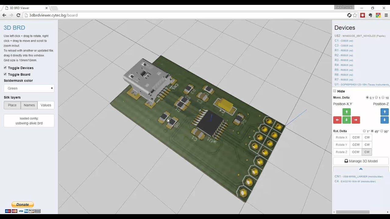 Eagle software interface showing 3D visualization feature for PCB design