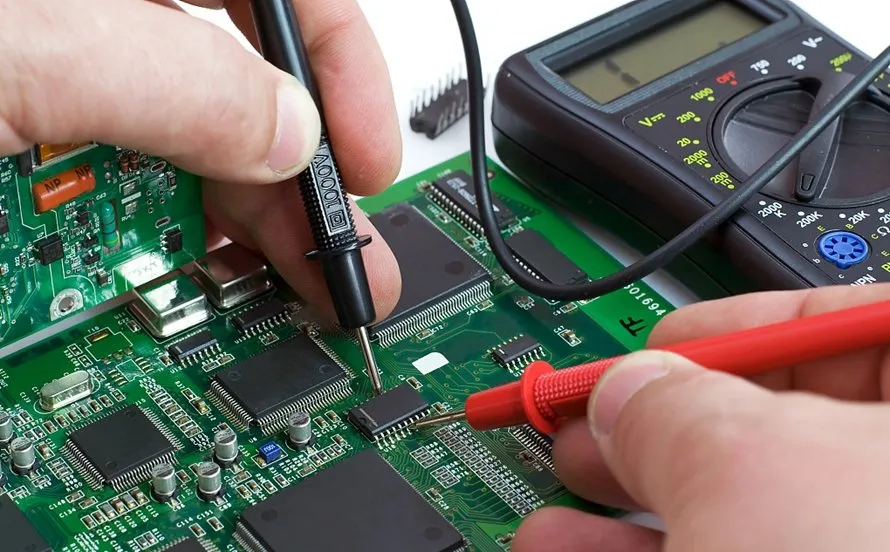 Testing soldered access control PCB with multimeter