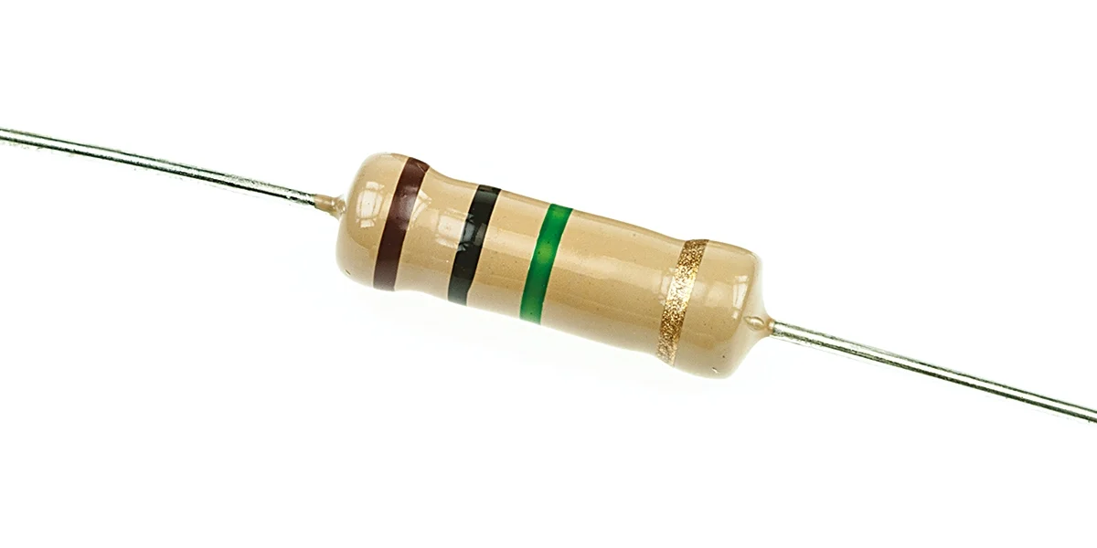 Close-up of resistors on a router PCB