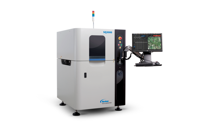 AOI machine inspecting conformal coating on PCB for quality control