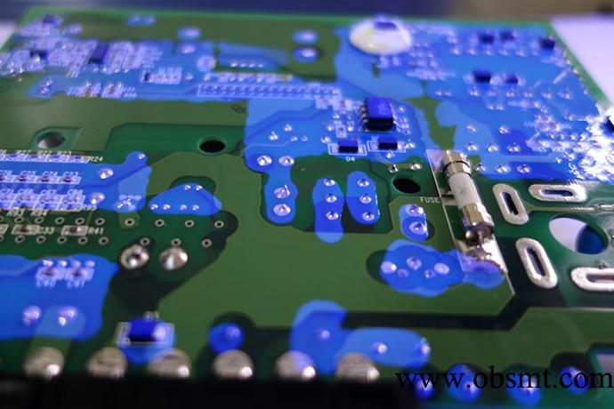 AOI detecting defects in conformal coating on PCB