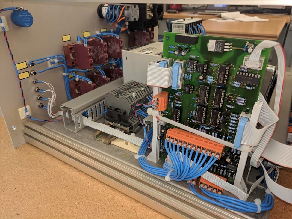 PCB in industrial control panel for automation systems