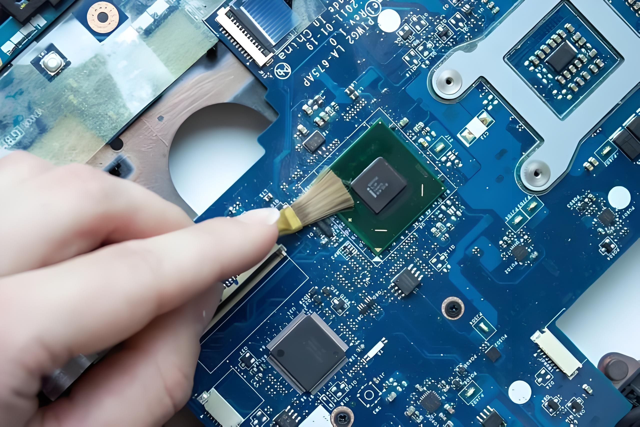 Cleaning PCB for trace repair preparation