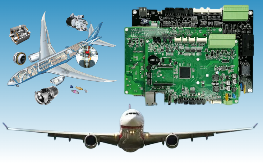 High-performance PCB laminate in aerospace application.